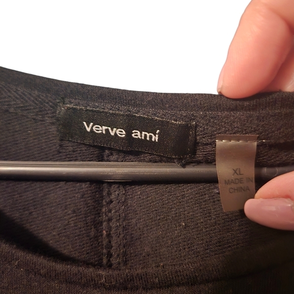 Verve Ami Black Cold Shoulder Long Sleeve Top With Floral Embroidery, Size XL - Picture 5 of 10